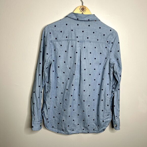 Old Navy Polka Dot Button Down Denim Shirt - Picture 5 of 9